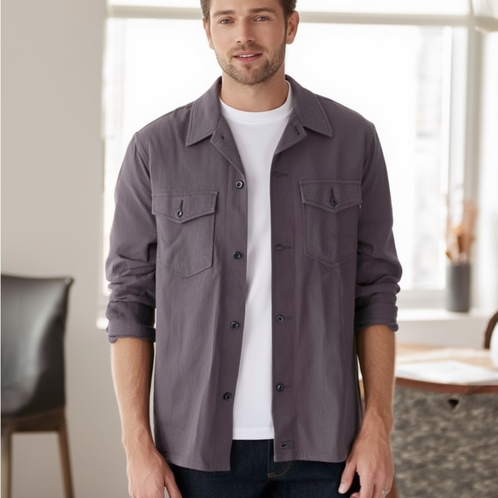 🌻5/$30🌻 🆕 DOCKERS Men's Relaxed Fit Overshirt Pembroke NWT